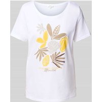 s.Oliver RED LABEL Regular Fit T-Shirt aus reiner Baumwolle in Weiss, Größe 38 von s.Oliver RED LABEL