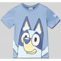 s.Oliver RED LABEL Regular Fit T-Shirt aus reiner Baumwolle mit Bluey®-Print in Rauchblau, Größe 92 von s.Oliver RED LABEL