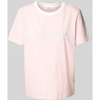s.Oliver RED LABEL Regular Fit T-Shirt aus reiner Baumwolle mit Schmuckperlen-Schriftzug in Rosa, Größe 36 s.Oliver RED LABEL Regular Fit T-Shirt aus reiner Baumwolle mit Schmuckperlen-Schriftzug in Rosa, Größe 36 von s.Oliver RED LABEL