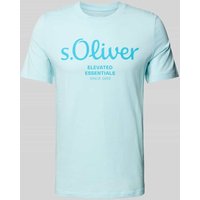 s.Oliver RED LABEL Regular Fit T-Shirt aus reiner Baumwolle mit großem Label Print in Sky, Größe XXL s.Oliver RED LABEL Regular Fit T-Shirt aus reiner Baumwolle mit großem Label Print in Sky, Größe XXL von s.Oliver RED LABEL
