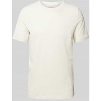 s.Oliver RED LABEL Regular Fit T-Shirt aus reiner Baumwolle mit gummiertem Label Print in Sand, Größe S von s.Oliver RED LABEL
