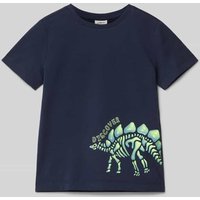 s.Oliver RED LABEL Regular Fit T-Shirt aus weichem Baumwoll-Mix mit Silicon Print in Marine, Größe 92 von s.Oliver RED LABEL