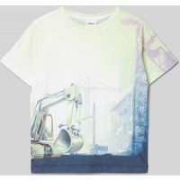 s.Oliver RED LABEL Regular Fit T-Shirt mit Baumwoll-Anteil und Farbverlauf in Apfel, Größe 128 s.Oliver RED LABEL Regular Fit T-Shirt mit Baumwoll-Anteil und Farbverlauf in Apfel, Größe 128 von s.Oliver RED LABEL