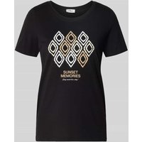 s.Oliver RED LABEL Regular Fit T-Shirt mit Frontprint in BLACK, Größe 38 von s.Oliver RED LABEL
