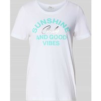 s.Oliver RED LABEL Regular Fit T-Shirt mit Frontprint in Weiss, Größe 44 von s.Oliver RED LABEL