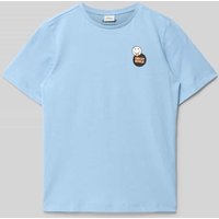 s.Oliver RED LABEL Regular Fit T-Shirt mit SMILEYWORLD®-Print in Rauchblau, Größe 170 von s.Oliver RED LABEL