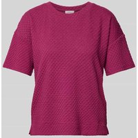 s.Oliver RED LABEL Regular Fit T-Shirt mit strukturierter Oberfläche in Bordeaux, Größe 46 von s.Oliver RED LABEL