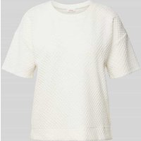 s.Oliver RED LABEL Regular Fit T-Shirt mit strukturierter Oberfläche in Offwhite, Größe 40 von s.Oliver RED LABEL