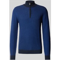 s.Oliver RED LABEL Regular Fit Troyer aus reine Baumwolle mit Bi-Color-Struktur in Royal, Größe XL von s.Oliver RED LABEL