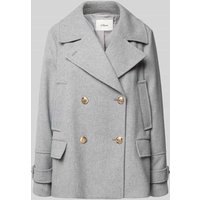 s.Oliver RED LABEL Regular Fit Wolljacke mit doppelreihige Knopfleiste in Hellgrau Melange, Größe 38 von s.Oliver RED LABEL