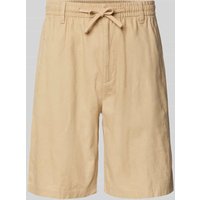 s.Oliver RED LABEL Relaxed Fit Bermudas aus Leinen-Baumwoll-Mix in Beige, Größe 38 von s.Oliver RED LABEL