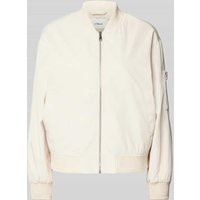s.Oliver RED LABEL Relaxed Fit Blouson mit Rippbündchen in Beige, Größe 48 von s.Oliver RED LABEL