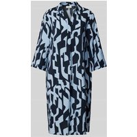 s.Oliver RED LABEL Relaxed Fit Blusenkleid aus Viskose-Mix mit Allover-Muster in Blau, Größe 40 von s.Oliver RED LABEL