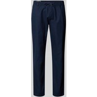 s.Oliver RED LABEL Relaxed Fit Chino Leinen-Baumwoll-Mix in Dunkelblau, Größe 34/34 von s.Oliver RED LABEL