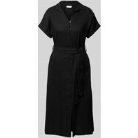 s.Oliver RED LABEL Relaxed Fit Hemdblusenkleid aus Leinen-Mix in Black, Größe 46 von s.Oliver RED LABEL