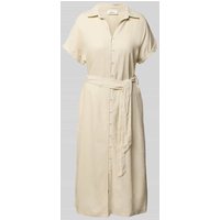 s.Oliver RED LABEL Relaxed Fit Hemdblusenkleid aus Leinen-Mix in Sand, Größe 42 von s.Oliver RED LABEL