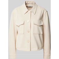 s.Oliver RED LABEL Relaxed Fit Jacke aus Struktur-Jersey in Beige, Größe 42 von s.Oliver RED LABEL
