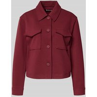 s.Oliver RED LABEL Relaxed Fit Jacke aus Struktur-Jersey in Bordeaux, Größe 38 von s.Oliver RED LABEL