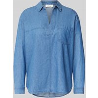 s.Oliver RED LABEL Relaxed Fit Jeansbluse aus reiner Baumwolle mit V-Ausschnitt in Jeansblau, Größe 42 s.Oliver RED LABEL Relaxed Fit Jeansbluse aus reiner Baumwolle mit V-Ausschnitt in Jeansblau, Größe 42 von s.Oliver RED LABEL