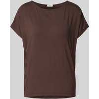 s.Oliver RED LABEL Relaxed Fit Jersey-Shirt aus Viskose-Mix in Dunkelbraun, Größe 38 von s.Oliver RED LABEL