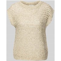 s.Oliver RED LABEL Relaxed Fit Pullunder aus Ajour-Strick in Beige, Größe 42 von s.Oliver RED LABEL
