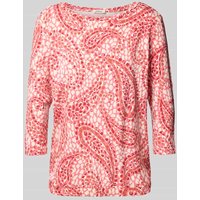 s.Oliver RED LABEL Relaxed Fit Shirt aus Viskose-Stretch mit 3/4-Arm in Rot, Größe 38 von s.Oliver RED LABEL