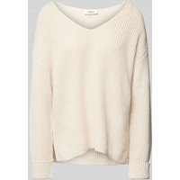 s.Oliver RED LABEL Relaxed Fit Strickpullover aus Baumwoll-Mix in Beige, Größe 48 von s.Oliver RED LABEL
