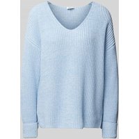 s.Oliver RED LABEL Relaxed Fit Strickpullover aus Baumwoll-Mix in Hellblau, Größe 48 von s.Oliver RED LABEL