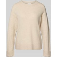 s.Oliver RED LABEL Relaxed Fit Strickpullover aus Baumwoll-Mix mit Woll-Anteil in Beige, Größe 42 von s.Oliver RED LABEL