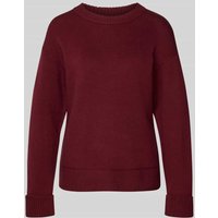 s.Oliver RED LABEL Relaxed Fit Strickpullover aus Baumwoll-Mix mit Woll-Anteil in Bordeaux, Größe 42 von s.Oliver RED LABEL