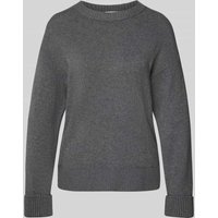 s.Oliver RED LABEL Relaxed Fit Strickpullover aus Baumwoll-Mix mit Woll-Anteil in Mittelgrau Melange, Größe 40 von s.Oliver RED LABEL