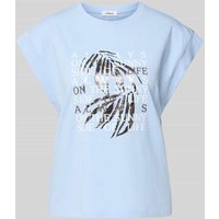 s.Oliver RED LABEL Relaxed Fit T-Shirt aus reiner Baumwolle in Bleu, Größe 40 von s.Oliver RED LABEL