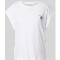 s.Oliver RED LABEL Relaxed Fit T-Shirt aus reiner Baumwolle in Weiss, Größe 42 von s.Oliver RED LABEL