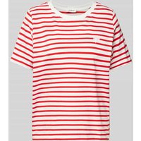 s.Oliver RED LABEL Relaxed Fit T-Shirt aus reiner Baumwolle mit Herz-Stickerei in Rot, Größe 38 von s.Oliver RED LABEL