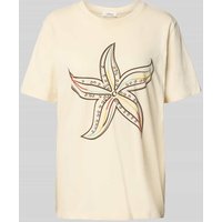 s.Oliver RED LABEL Relaxed Fit T-Shirt mit Frontprint und Schmuckperlen in Sand, Größe 42 s.Oliver RED LABEL Relaxed Fit T-Shirt mit Frontprint und Schmuckperlen in Sand, Größe 42 von s.Oliver RED LABEL