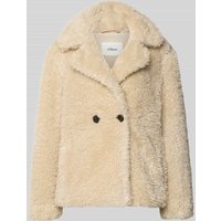 s.Oliver RED LABEL Relaxed Fit Teddyfell-Jacke mit Reverskragen in Beige, Größe 42 von s.Oliver RED LABEL