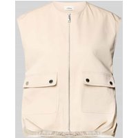 s.Oliver RED LABEL Relaxed Fit Weste aus Twill in Beige, Größe 48 von s.Oliver RED LABEL