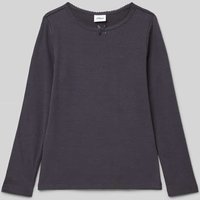 s.Oliver RED LABEL Slim Fit Langarmshirt aus Baumwoll-Mix in Graphit, Größe 140 von s.Oliver RED LABEL