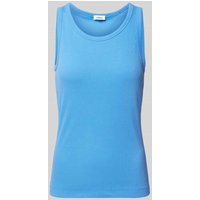 s.Oliver RED LABEL Regular Fit Tank Top aus Viskose-Mix mit Rippstruktur in Blau, Größe 48 von s.Oliver RED LABEL