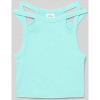 s.Oliver RED LABEL Slim Fit Tank Top mit Cut Outs in Aqua, Größe 146 von s.Oliver RED LABEL
