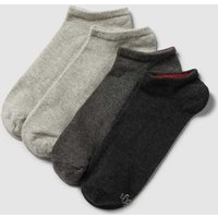 s.Oliver RED LABEL Sneakersocken mit Label-Print im 4er-Pack in Mittelgrau, Größe 39/42 von s.Oliver RED LABEL