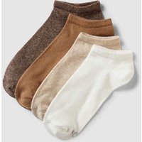 s.Oliver RED LABEL Sneakersocken mit Label-Print im 4er-Pack in Sand, Größe 39-42 von s.Oliver RED LABEL