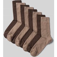 s.Oliver RED LABEL Socken mit elastischem Rippenbündchen im 6er-Pack in Sand Melange, Größe 43/46 von s.Oliver RED LABEL