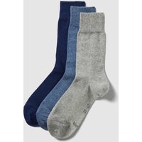 s.Oliver RED LABEL Socken mit Label-Detail im 3er-Pack in Blau, Größe 39/42 von s.Oliver RED LABEL