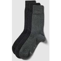 s.Oliver RED LABEL Socken mit Label-Detail im 3er-Pack in Dunkelgrau, Größe 39-42 von s.Oliver RED LABEL