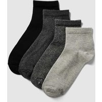s.Oliver RED LABEL Socken mit Label-Detail im 4er-Pack Modell 'Quarter' in Anthrazit Melange, Größe 39-42 von s.Oliver RED LABEL