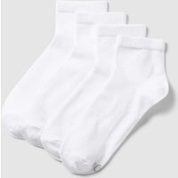 s.Oliver RED LABEL Socken mit Label-Detail im 4er-Pack Modell 'Quarter' in Weiss, Größe 43/46 von s.Oliver RED LABEL