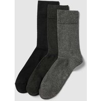 s.Oliver RED LABEL Socken mit Stretch-Anteil im 3er-Pack in Anthrazit Melange, Größe 43/46 von s.Oliver RED LABEL