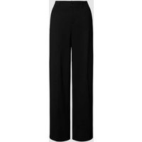 s.Oliver RED LABEL Stoffhose mit weitem Bein in unifarbenem Design in Black, Größe 44 von s.Oliver RED LABEL