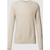 s.Oliver RED LABEL Strickpullover in melierter Optik in Hellgrau Melange, Größe XL von s.Oliver RED LABEL